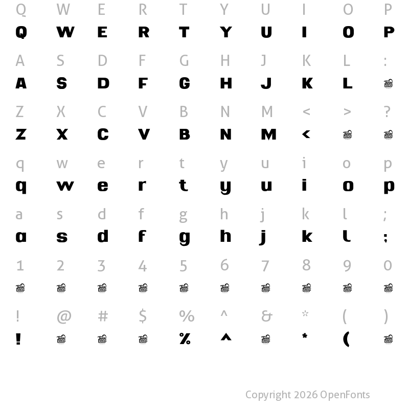 Character Map of Fhayu Personaluse Black