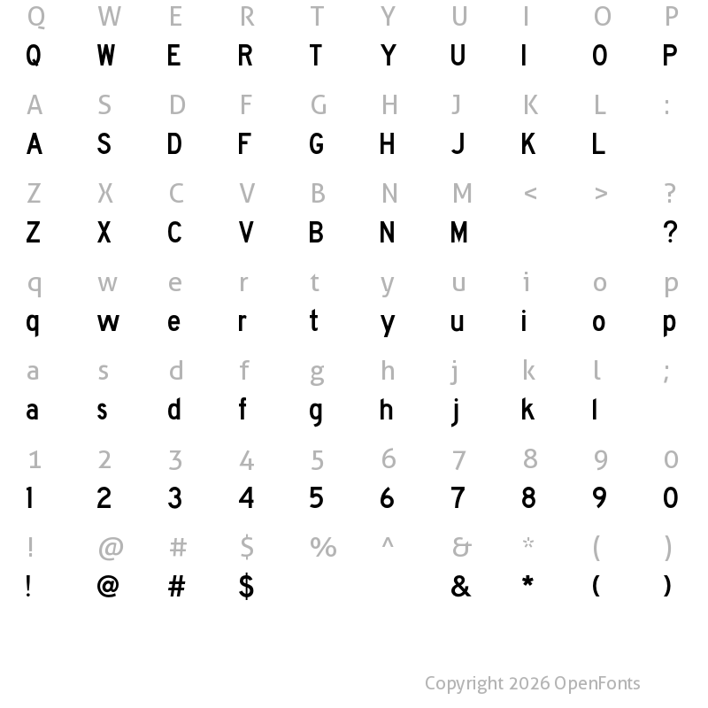 Character Map of FHWASeriesCD2021 minus100