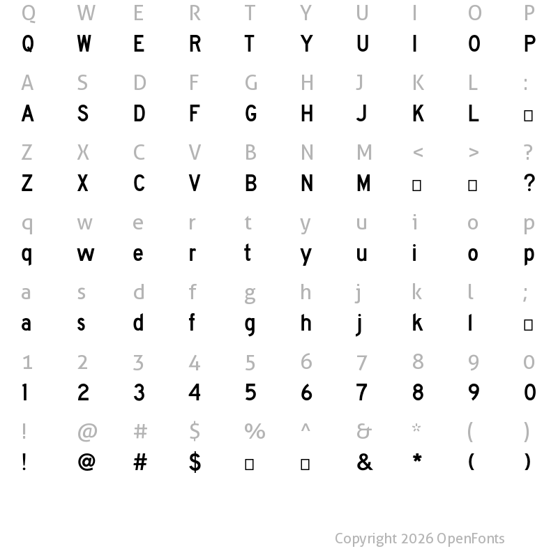 Character Map of FHWASeriesCD2021 plus0