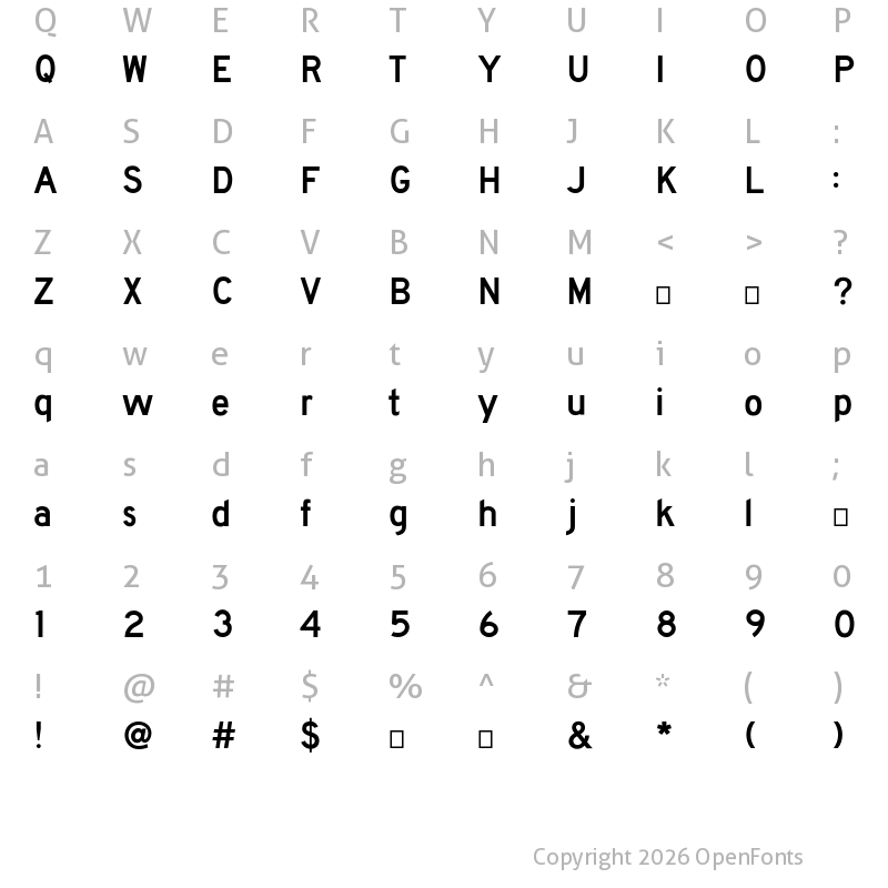 Character Map of FHWASeriesD2020 plus0