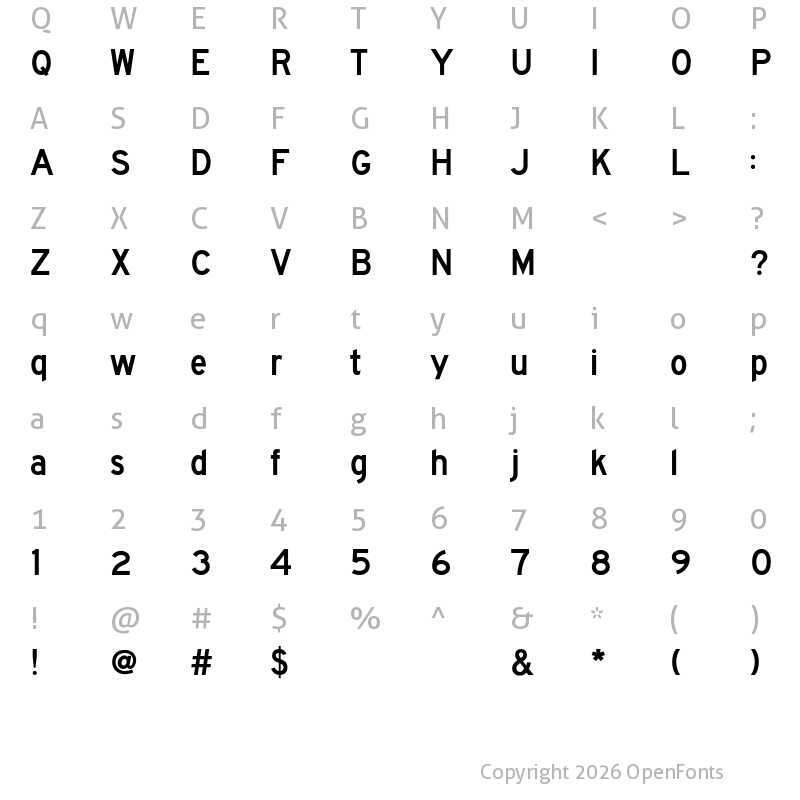 Character Map of FHWASeriesDE2021 minus10