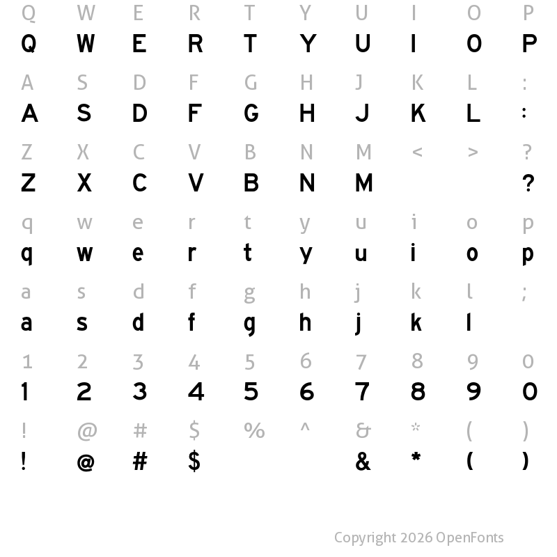 Character Map of FHWASeriesE2020 minus50
