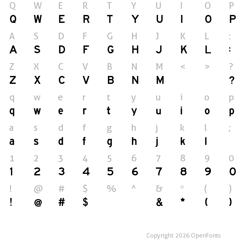 Character Map of FHWASeriesE2020 plus20