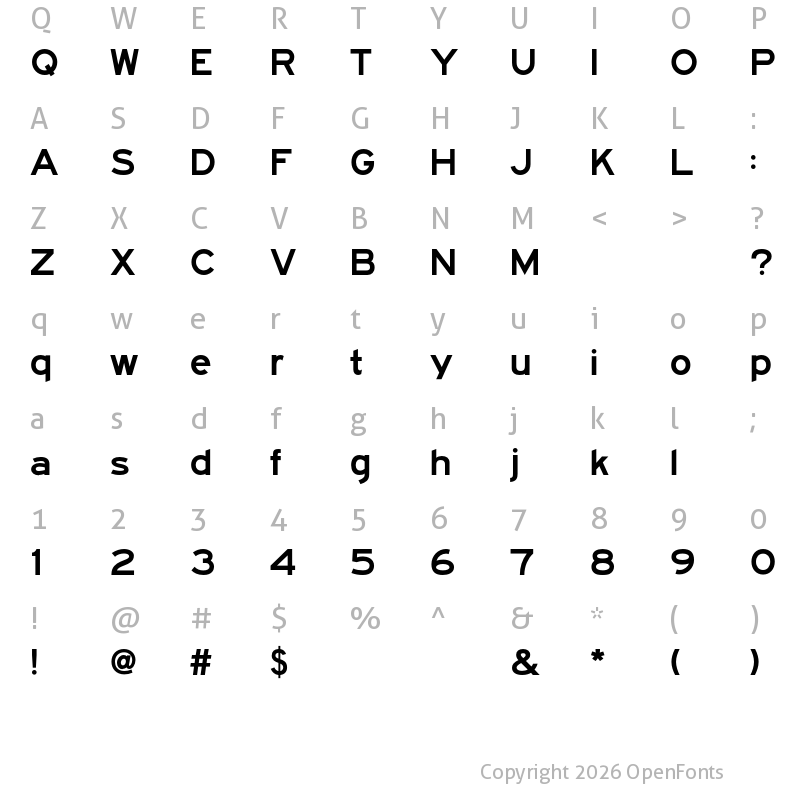 Character Map of FHWASeriesF2020 minus40