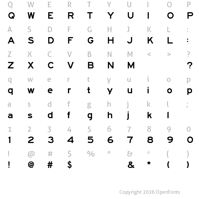 Character Map of FHWASeriesF2020 plus10