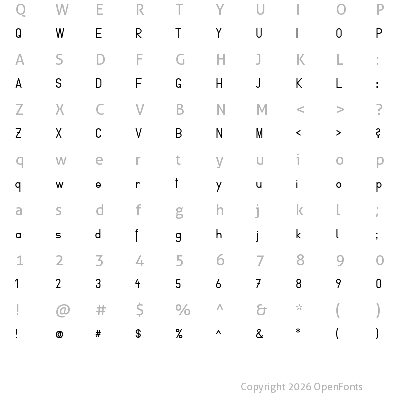 Character Map of Fibel Vienna Regular