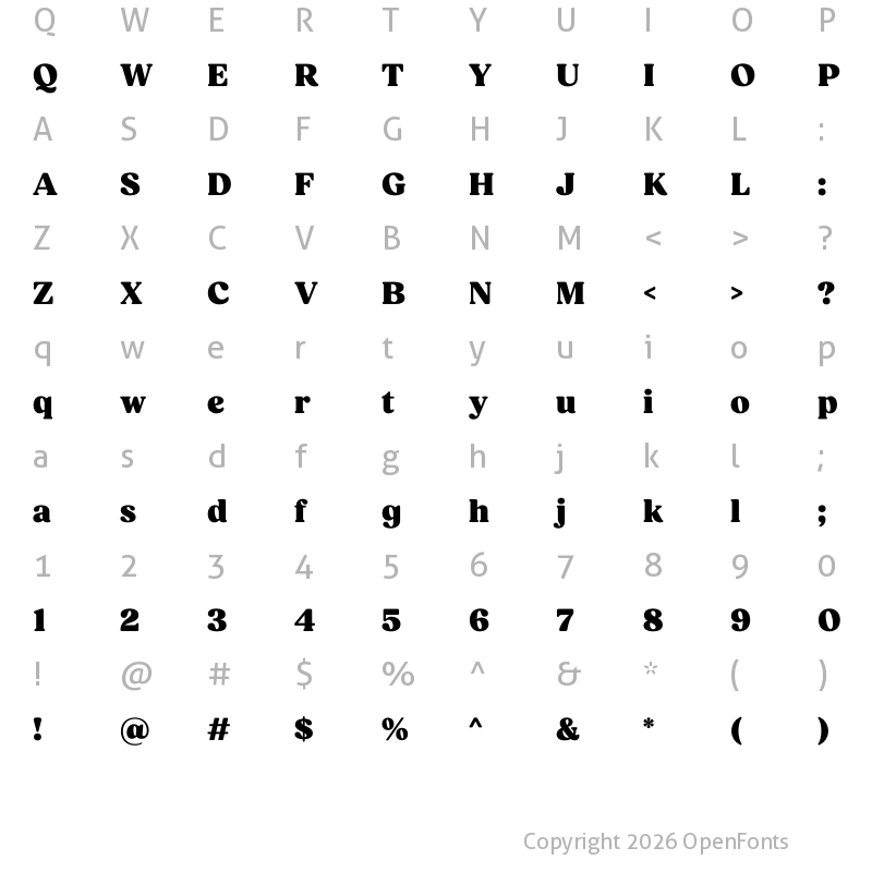 Character Map of Fields Black