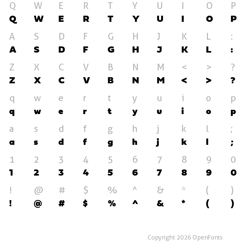 Character Map of Fieldwork Geo Fat