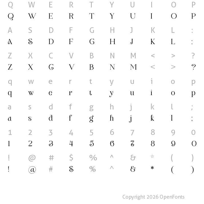 Character Map of Figerly Regular