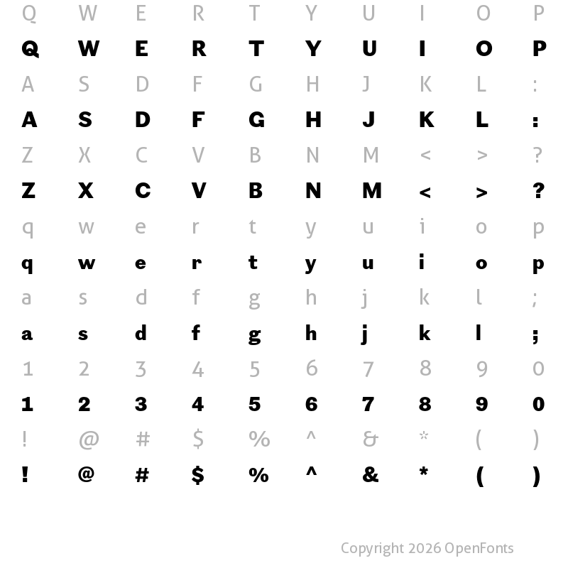 Character Map of Figgins Sans Extra Bold