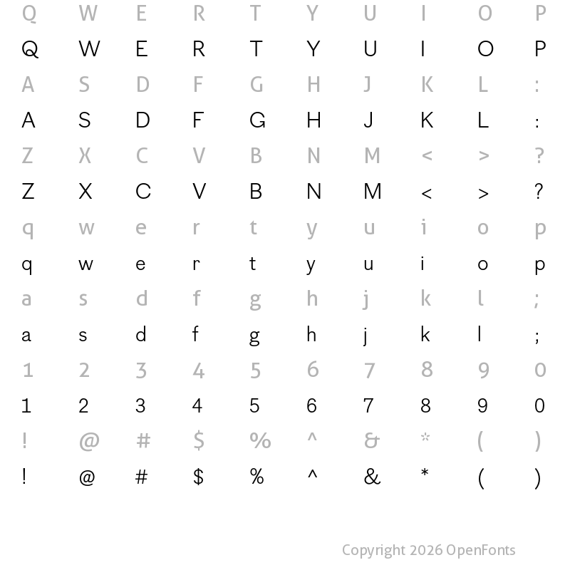 Character Map of Figgins Sans Regular