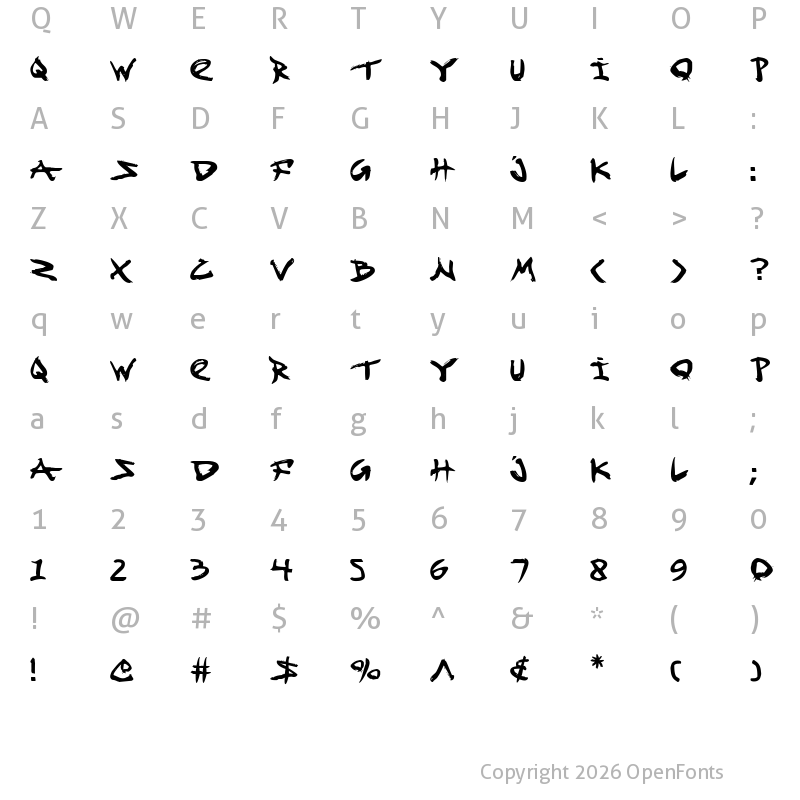 Character Map of Fight Kid Regular