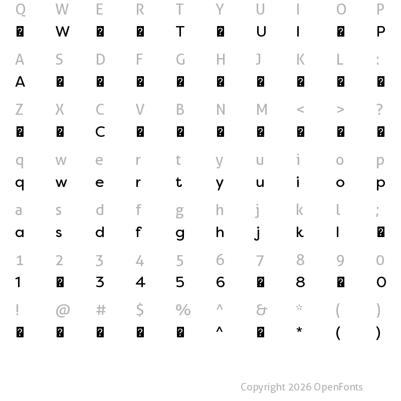 Character Map of FilsonSoftRegular ?