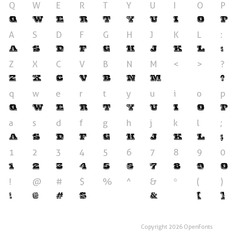 Character Map of Final Gambit Regular