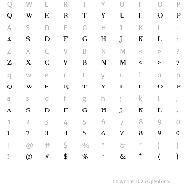 Character Map of Fine Blackboard Regular