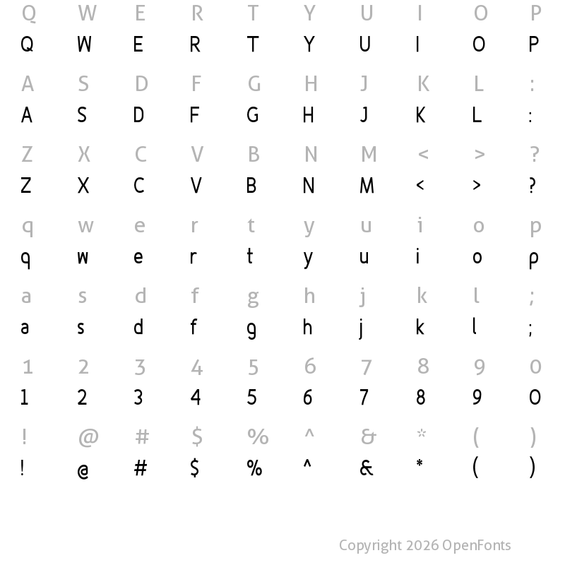 Character Map of Fineness Pro Bold Condensed