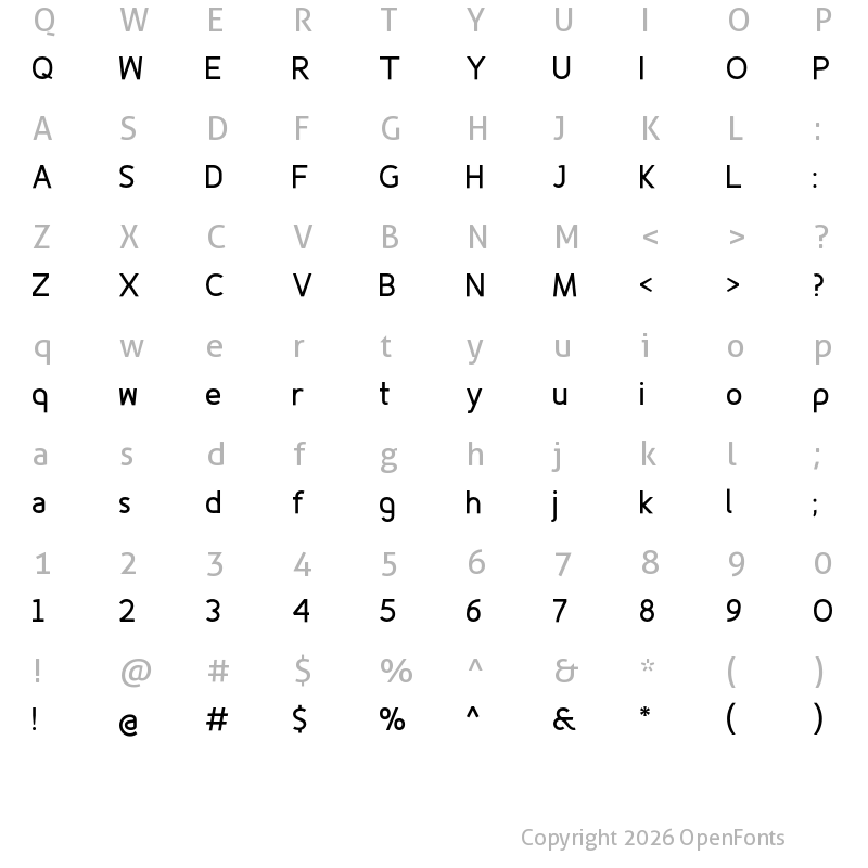 Character Map of Fineness Pro Bold Regular