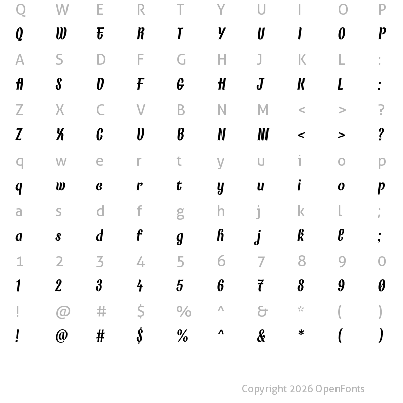 Character Map of Finesse Flair