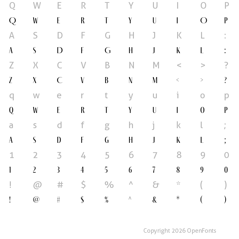 Character Map of Fino Sans Regular