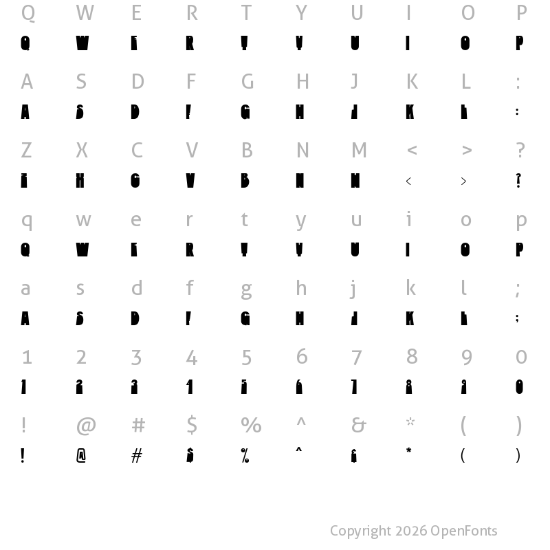 Character Map of Fintbar Demo Regular