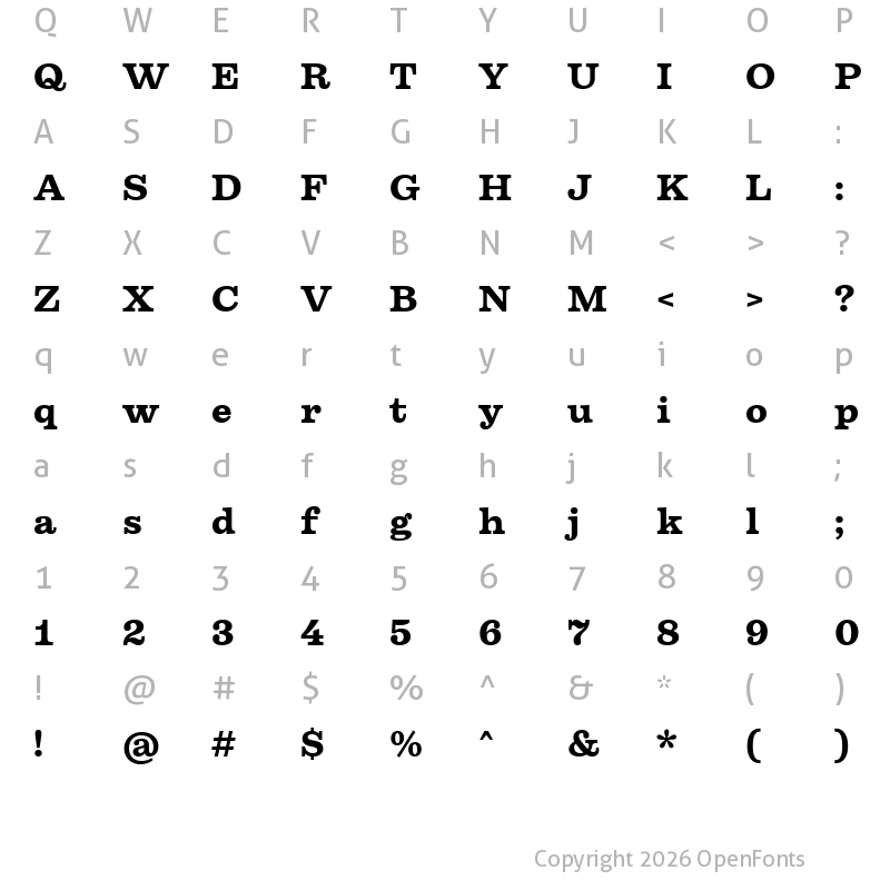 Character Map of Firelli Extra Bold