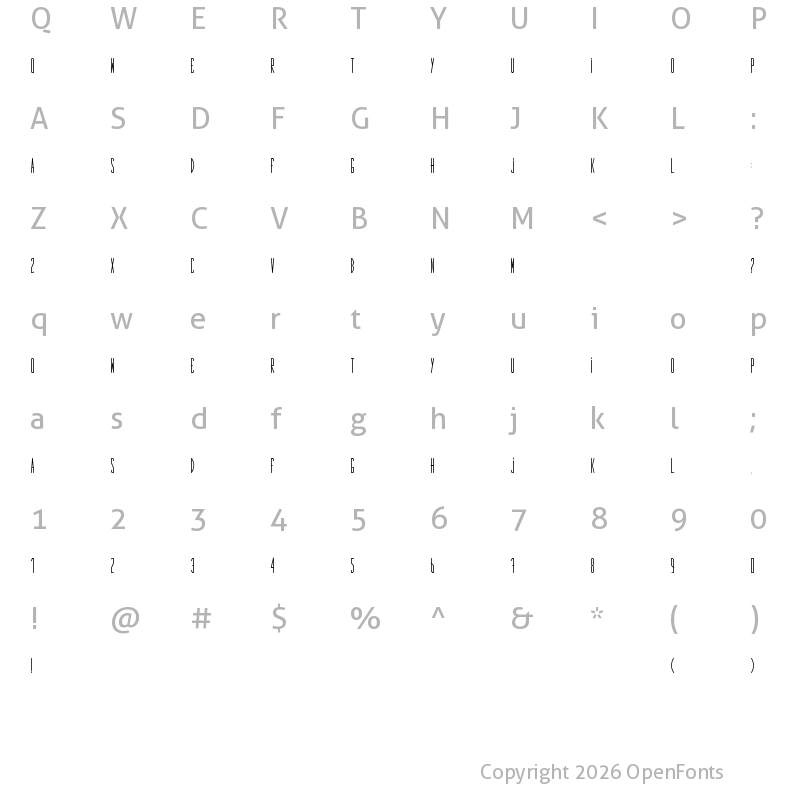 Character Map of First Bold