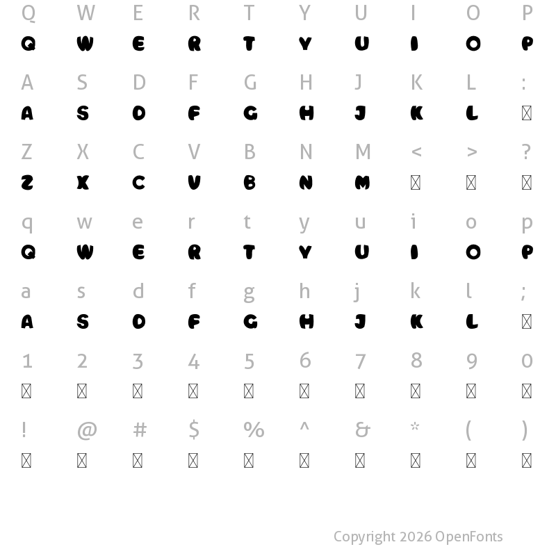 Character Map of Fish Islands Regular