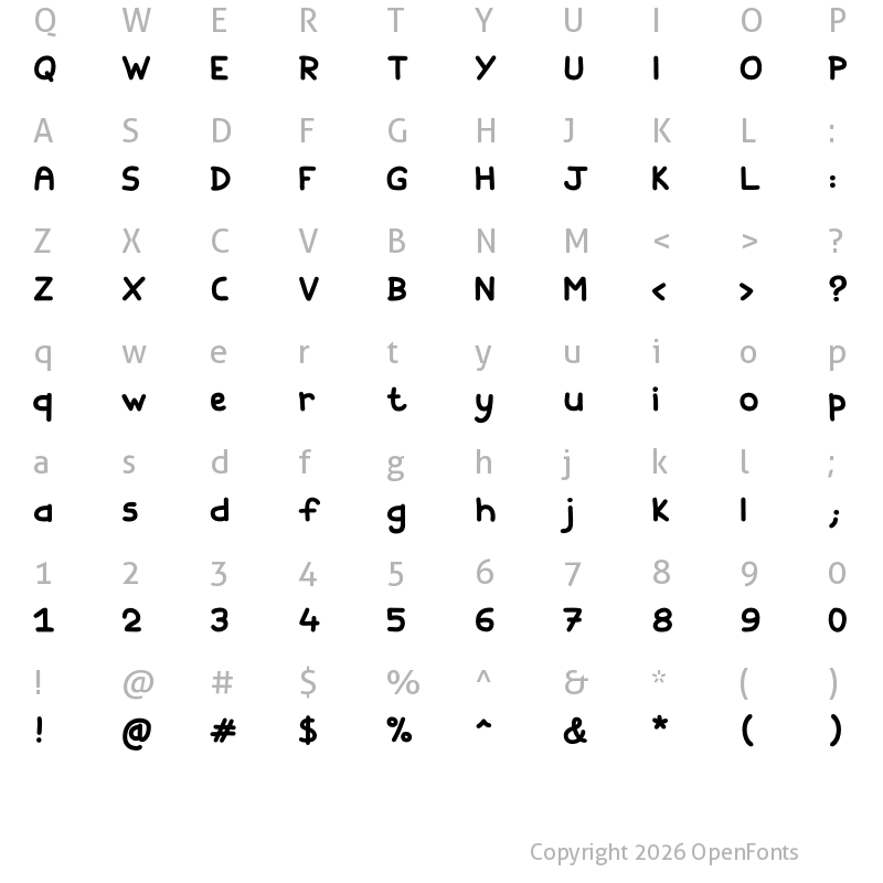 Character Map of Fishes Friends Bold