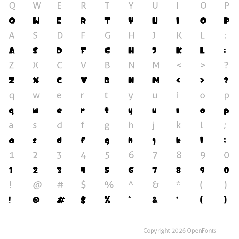 Character Map of Fishland Regular