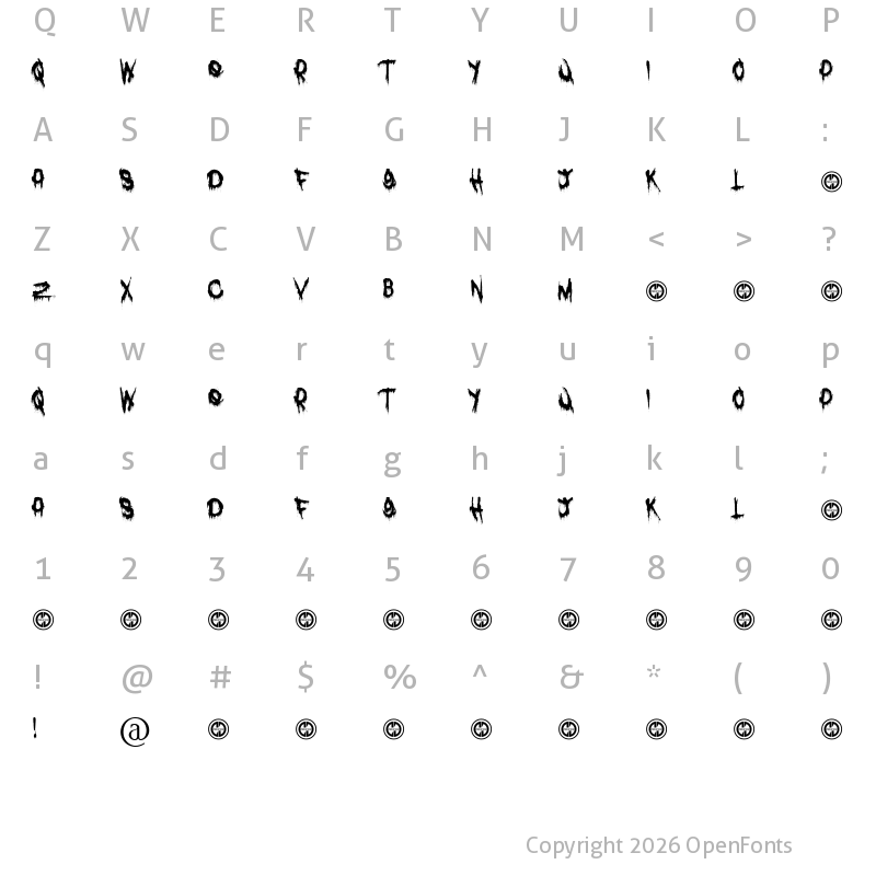 Character Map of Fit for Murder Regular