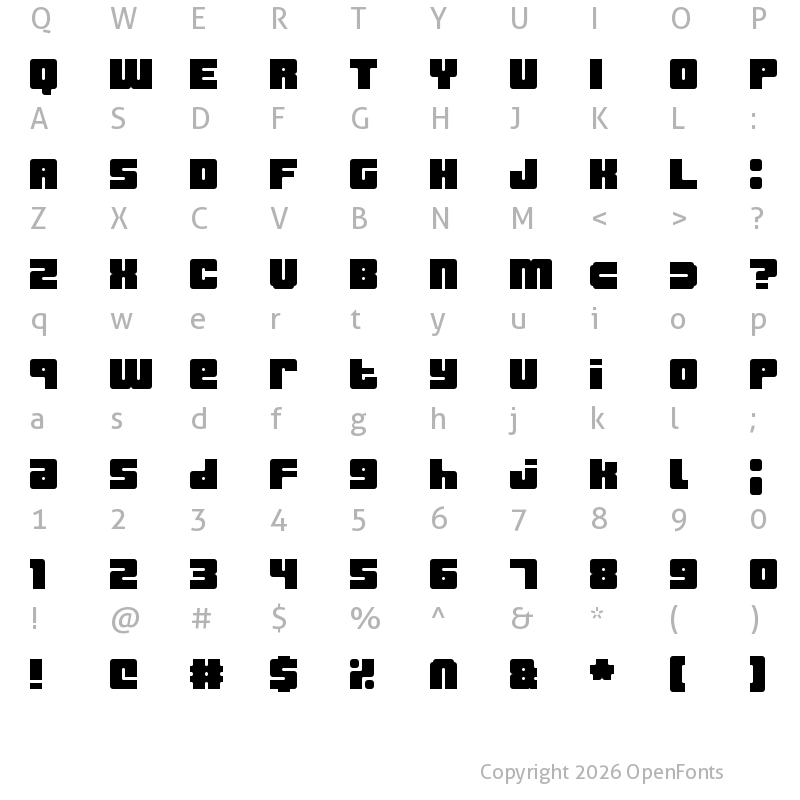 Character Map of Fizzy Soda Regular