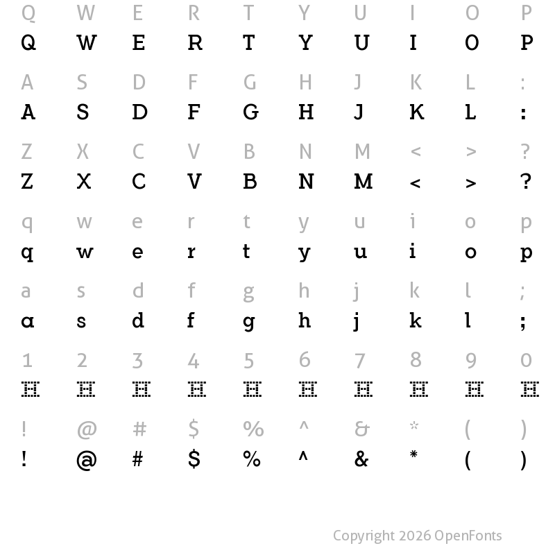 Character Map of Flamante Serif Book