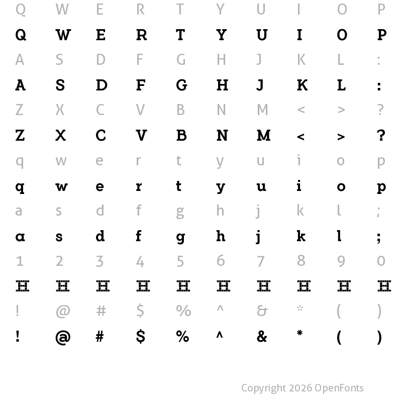 Character Map of Flamante Serif Regular