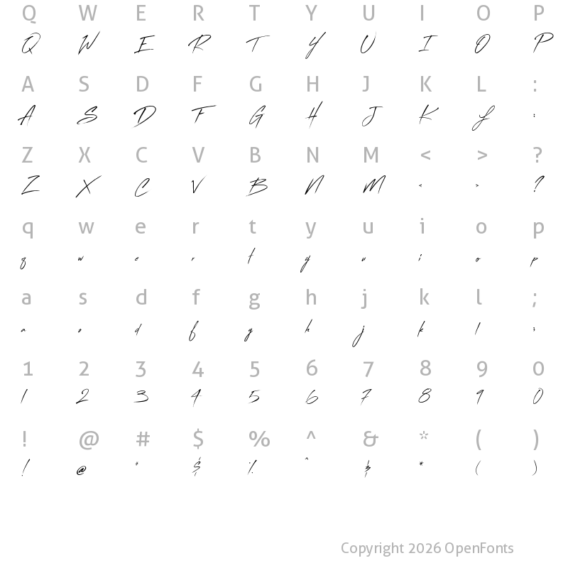 Character Map of Flash Back Thin
