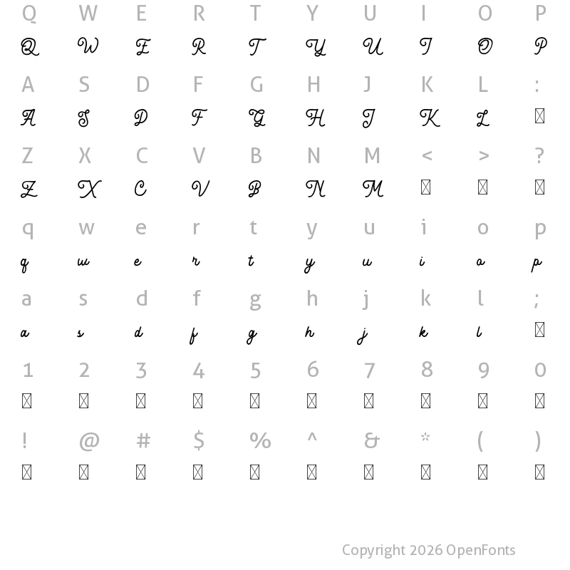 Character Map of Flatty Beta Regular