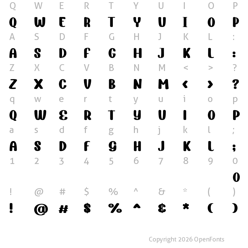 Character Map of Flephy Demo Regular