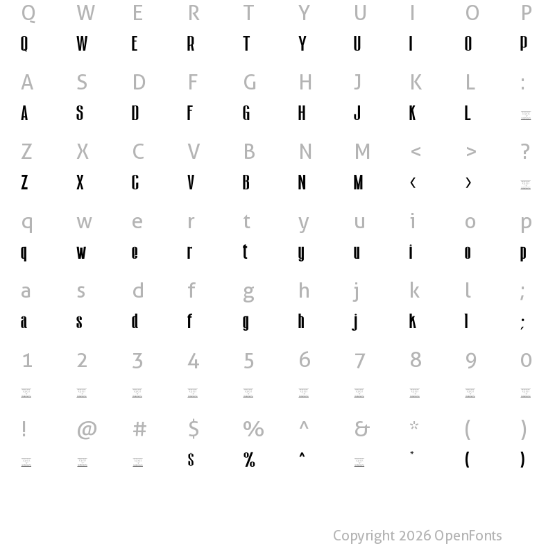 Character Map of Floe Regular
