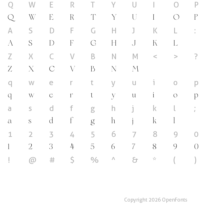 Character Map of Floreal Regular