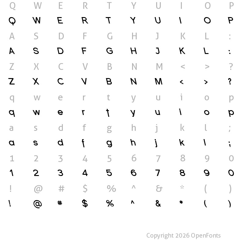 Character Map of Florencesans Rev Bold Italic