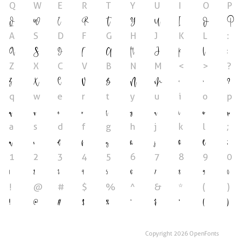 Character Map of Florida Personal Use Only Regular