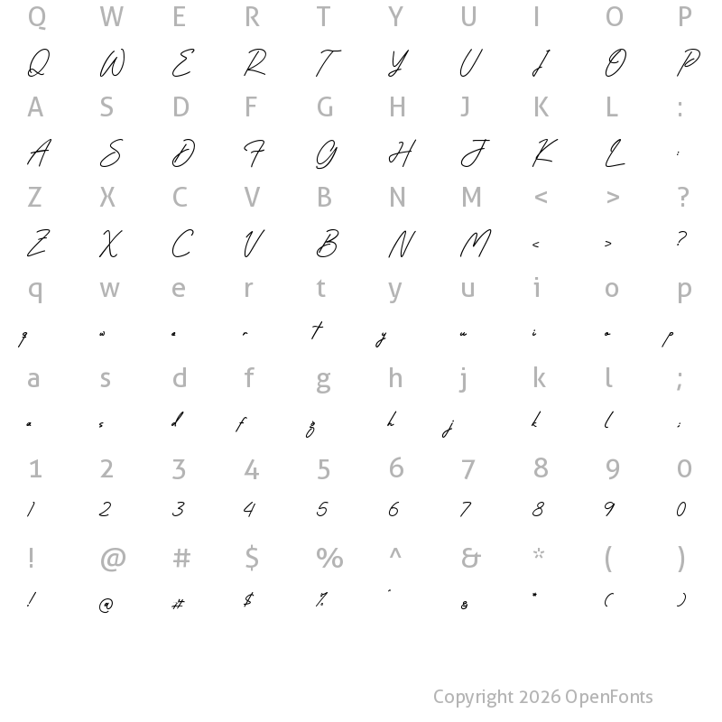 Character Map of Floristone Phidelphia Regular