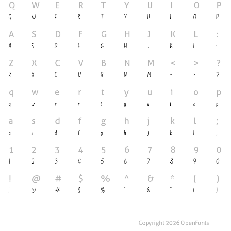 Character Map of Floure Regular
