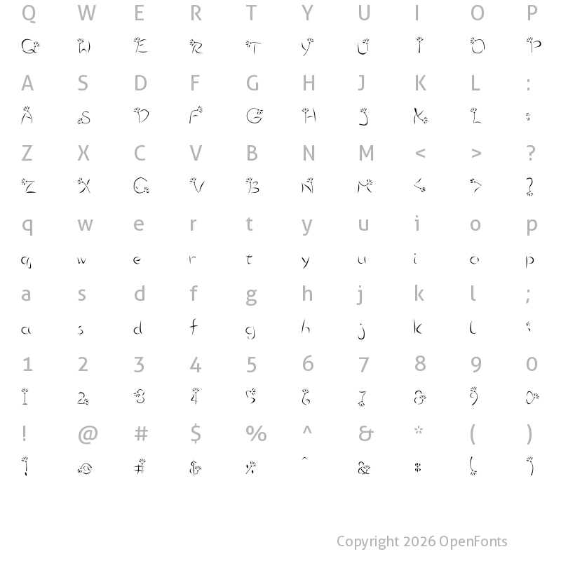 Character Map of flower3 Regular
