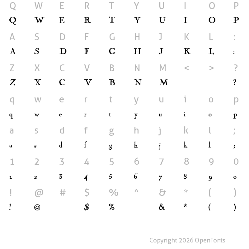 Character Map of Fogle Hunter Regular