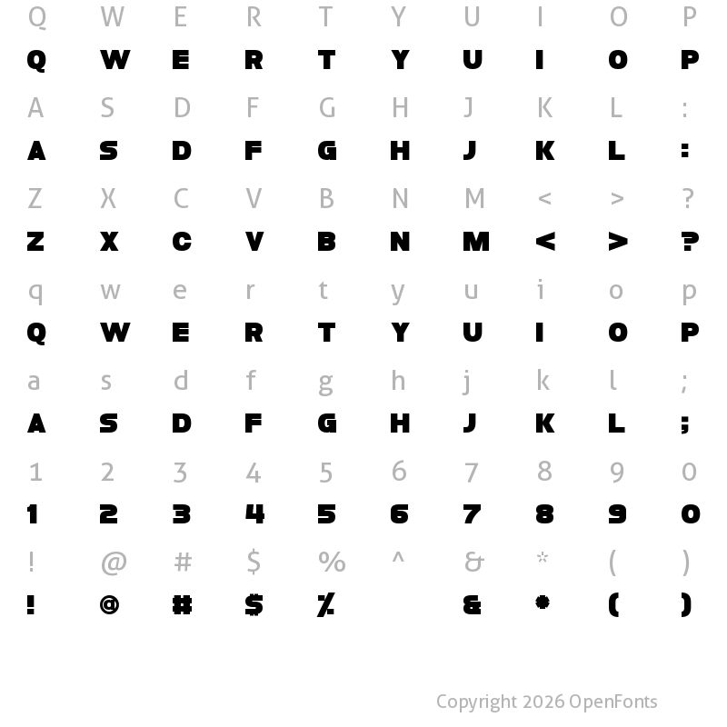 Character Map of Folklore Regular