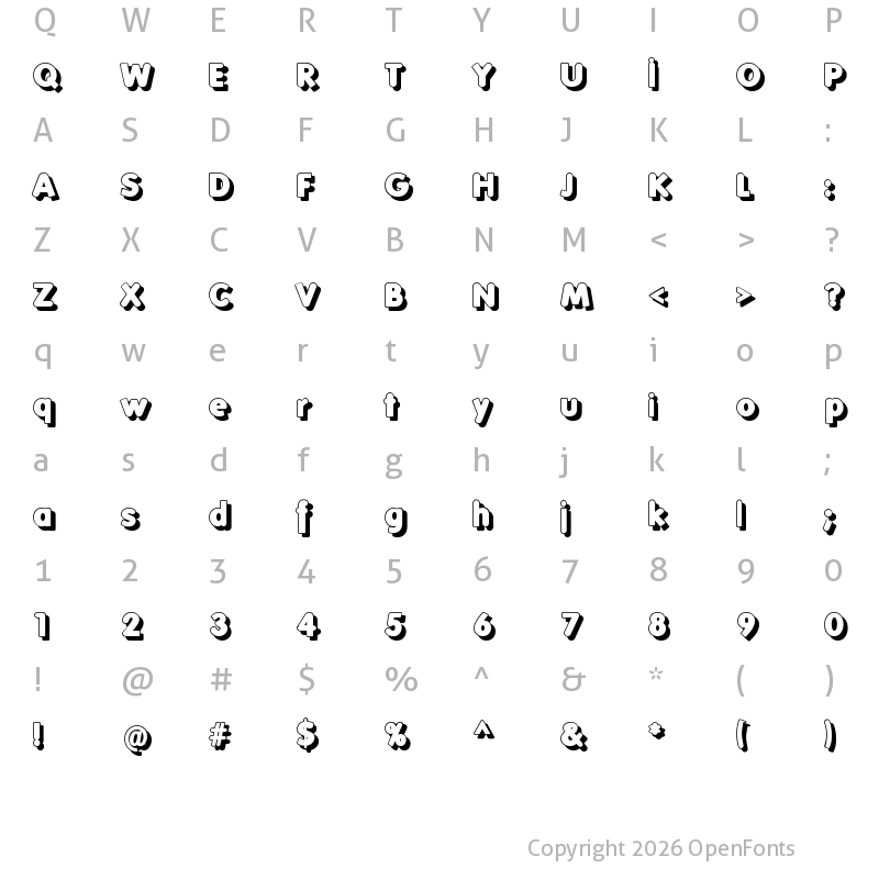 Character Map of FolksShades Regular