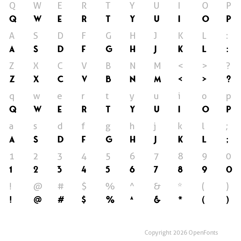 Character Map of Fonseca Rounded Regular