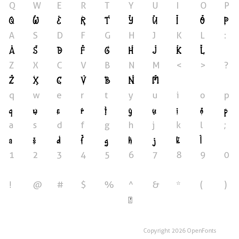 Character Map of Fontarian Sweet Heart Regular