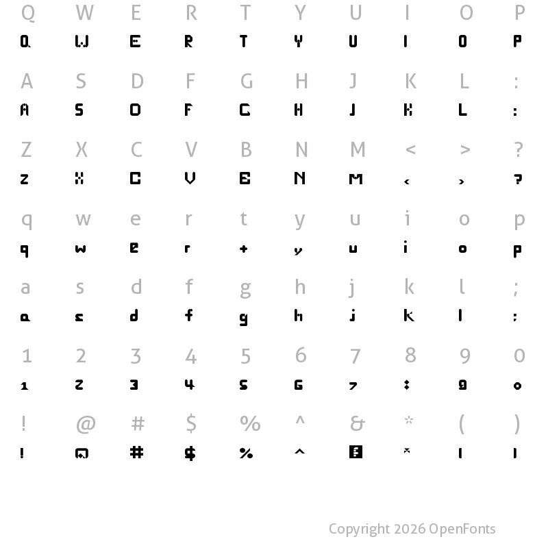 Character Map of fontastic Regular