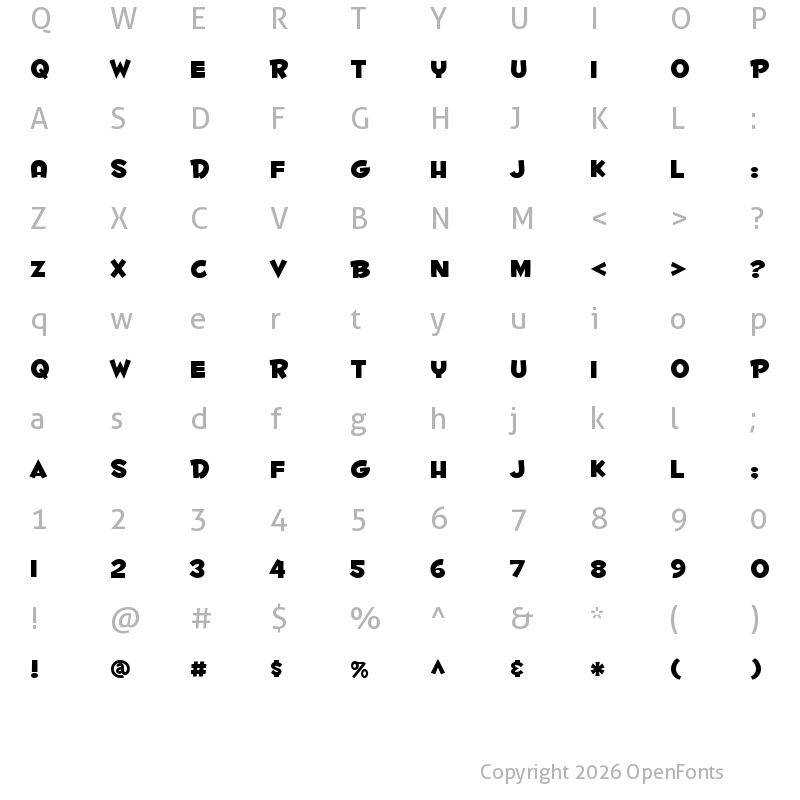 Character Map of Fontdinerdotcom Huggable Regular